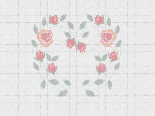 Heart with roses embroidery designs - Flower embroidery design machine embroidery pattern - Monogram Frame embroidery file - pes jef vip hus