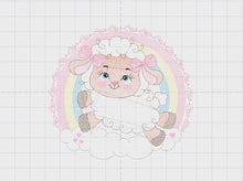 Cargar y reproducir el video en el visor de la galería, Sheep with rainbow embroidery design - Rainbow embroidery designs machine embroidery pattern - baby girl embroidery file newborn embroidery
