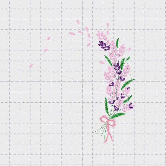 Lavender embroidery designs - Flower Bouquet embroidery design machine embroidery pattern - Kitchen towel embroidery file - download hus dst