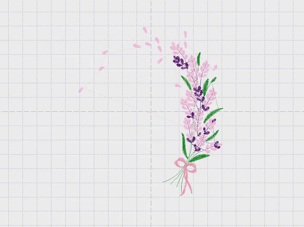 Lavender embroidery designs - Flower Bouquet embroidery design machine embroidery pattern - Kitchen towel embroidery file - download hus dst
