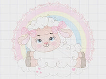 Carica e avvia il video nel visualizzatore di galleria, Sheep with rainbow embroidery design - Rainbow embroidery designs machine embroidery pattern - baby girl embroidery file newborn embroidery
