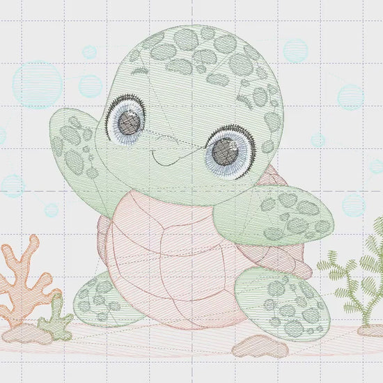 Turtle embroidery design - Sea Ocean animal embroidery designs machine embroidery pattern - Baby boy embroidery file - Instant download pes
