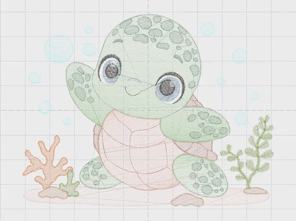Turtle embroidery design - Sea Ocean animal embroidery designs machine embroidery pattern - Baby boy embroidery file - Instant download pes