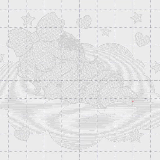 Angel embroidery designs - Baby girl embroidery design machine embroidery pattern - Angel with clouds embroidery file - instant download