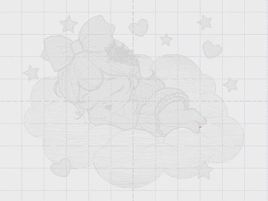 Angel embroidery designs - Baby girl embroidery design machine embroidery pattern - Angel with clouds embroidery file - instant download