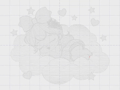 Angel embroidery designs - Baby girl embroidery design machine embroidery pattern - Angel with clouds embroidery file - instant download