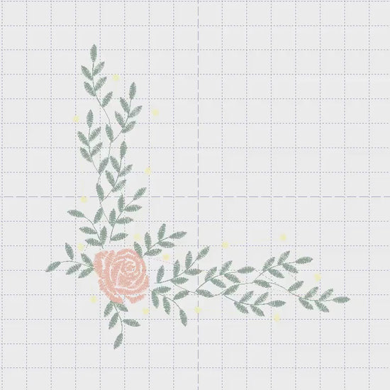 Rose Corner embroidery designs - Flower embroidery design machine embroidery pattern - Monogram Frame embroidery file - instant download pes