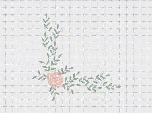 Rose Corner embroidery designs - Flower embroidery design machine embroidery pattern - Monogram Frame embroidery file - instant download pes