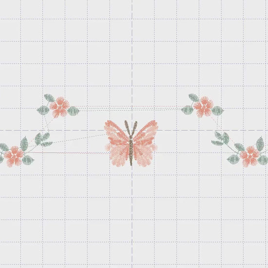 Mini Flowers embroidery designs - Butterfly for Kitchen tea towel machine embroidery pattern - Grandma Kitchen apron - Instant download pes