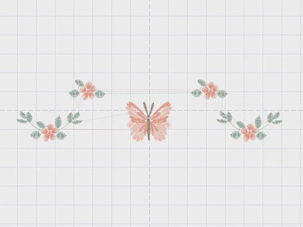 Mini Flowers embroidery designs - Butterfly for Kitchen tea towel machine embroidery pattern - Grandma Kitchen apron - Instant download pes