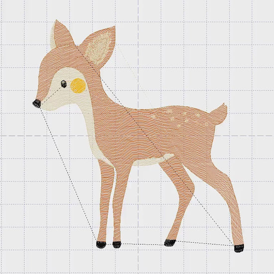 Deer embroidery design - Woodland wild Animal machine embroidery pattern - Forest Venison - Baby boy file - Instant digital download pes jef