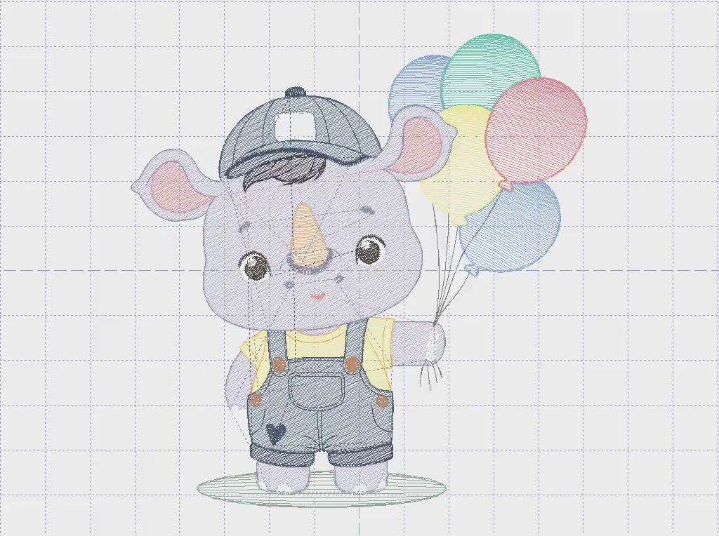 Rhino embroidery designs - Animal safari embroidery design machine embroidery pattern - Baby boy embroidery file - instant download pes jef