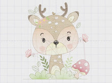 Carica e avvia il video nel visualizzatore di galleria, Deer embroidery design - Woodland Animal embroidery designs machine embroidery pattern - Newborn embroidery file - Baby girl embroidery
