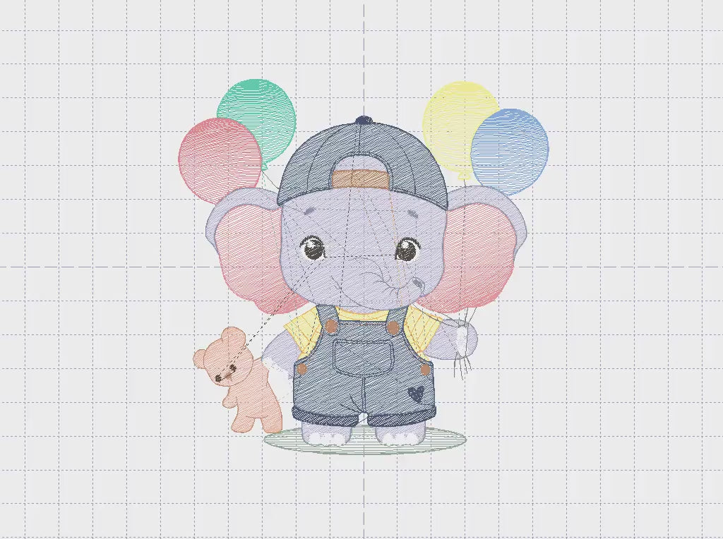 Elephant embroidery designs - Elephant with balloons embroidery design machine embroidery pattern - Safari embroidery - instant download