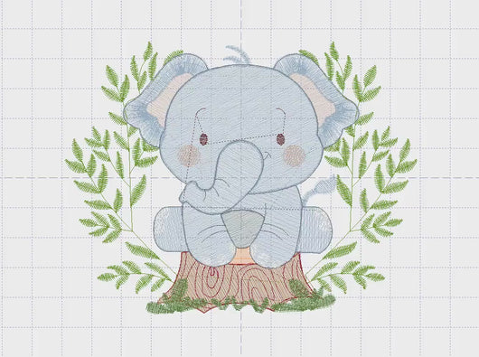 Baby Elephant embroidery designs - Animal embroidery design machine embroidery pattern - Baby boy embroidery file - safari embroidery hus