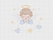 Carica e avvia il video nel visualizzatore di galleria, Angel embroidery designs - Baby girl embroidery design machine embroidery pattern - Girl with wings embroidery file - instant download pes
