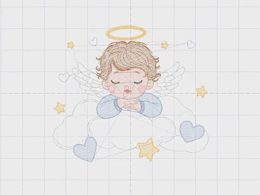 Angel embroidery designs - Baby girl embroidery design machine embroidery pattern - Girl with wings embroidery file - instant download pes