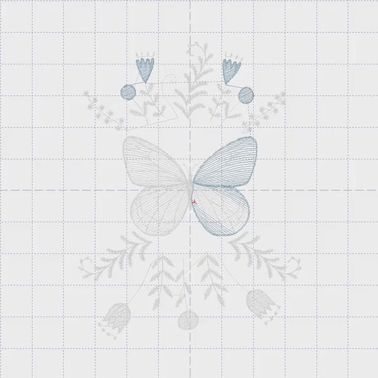 Butterfly embroidery designs - Flowers embroidery design machine embroidery pattern - Kitchen towel embroidery file - instant download pes