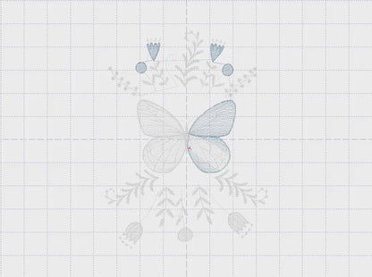 Butterfly embroidery designs - Flowers embroidery design machine embroidery pattern - Kitchen towel embroidery file - instant download pes