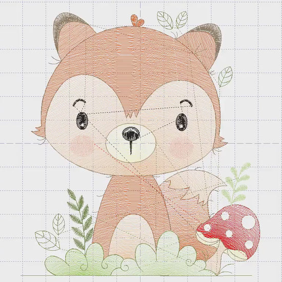 Fox embroidery designs - Red Fox embroidery design machine embroidery pattern - Woodland Animal embroidery file - Baby boy design pes jef