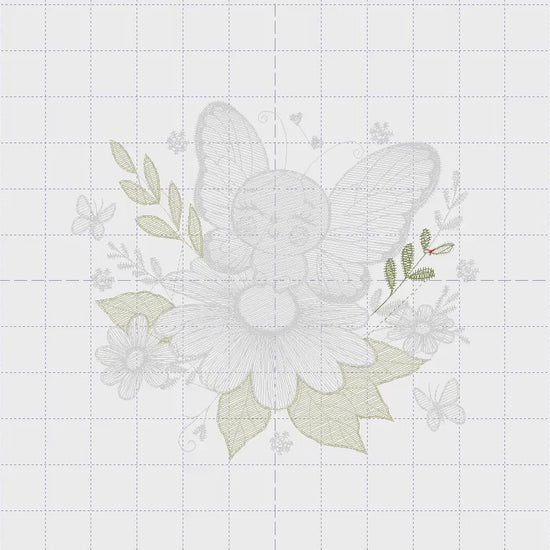 Butterfly embroidery designs - Flowers embroidery design machine embroidery pattern - Kitchen towel embroidery file - instant download pes