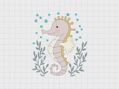 Seahorse embroidery design - Sea Animal embroidery designs machine embroidery pattern - Ocean animal embroidery file - instant download pes