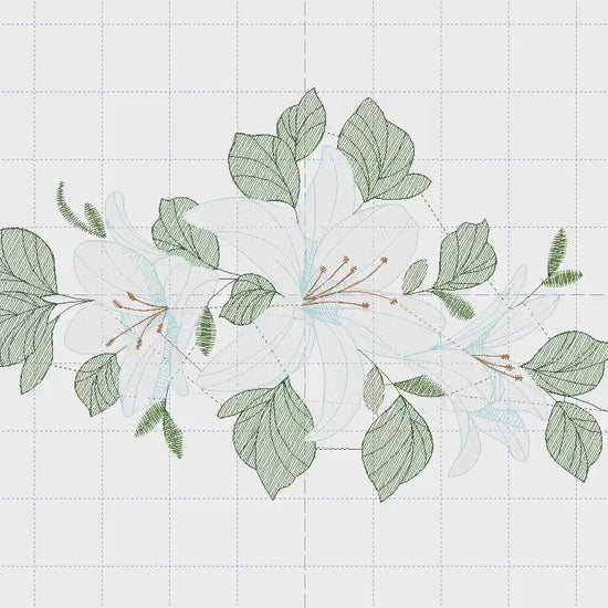 Lilies embroidery designs - Flower embroidery design machine embroidery pattern - floral embroidery file - kitchen towel embroidery decor