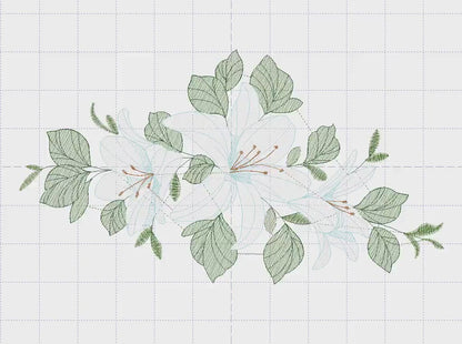 Lilies embroidery designs - Flower embroidery design machine embroidery pattern - floral embroidery file - kitchen towel embroidery decor