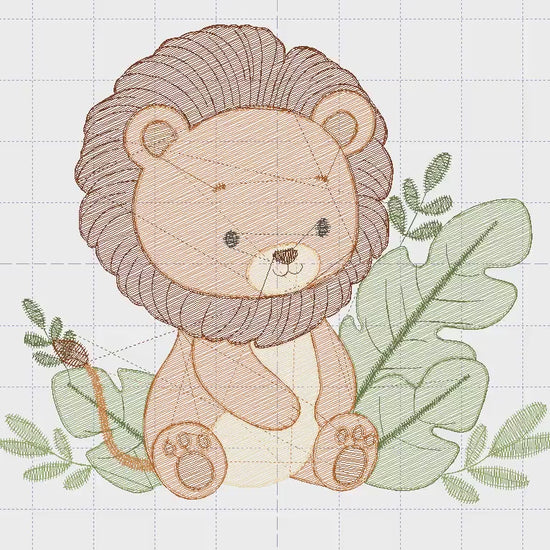 Lion embroidery designs - Safari wild animal machine embroidery pattern - Baby boy file - Instant digital download pes jef hus vip dst vp3