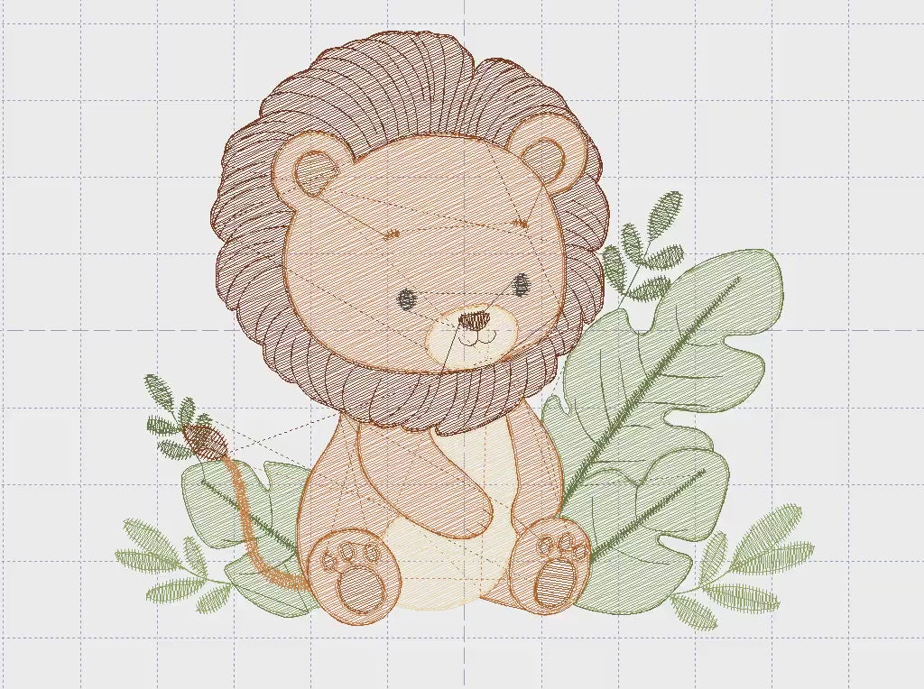 Lion embroidery designs - Safari wild animal machine embroidery pattern - Baby boy file - Instant digital download pes jef hus vip dst vp3