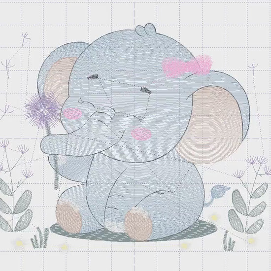 Elephant embroidery designs - Safari Animal embroidery design machine embroidery pattern - Baby girl embroidery file - instant download pes
