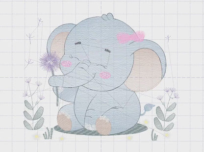 Elephant embroidery designs - Safari Animal embroidery design machine embroidery pattern - Baby girl embroidery file - instant download pes