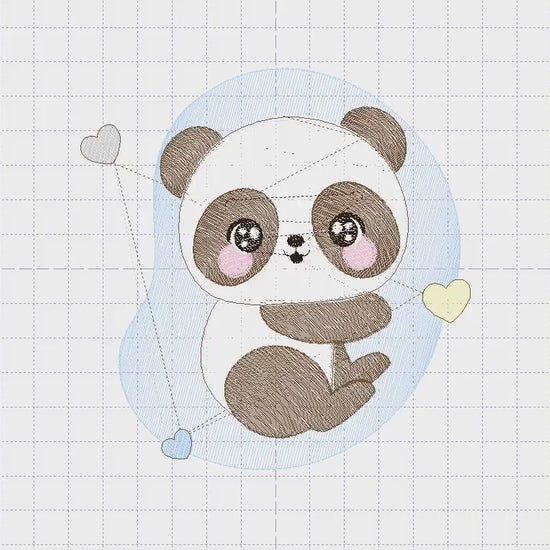 Male Panda embroidery design - Animal embroidery designs machine embroidery pattern - Baby boy embroidery file - instant download his dst