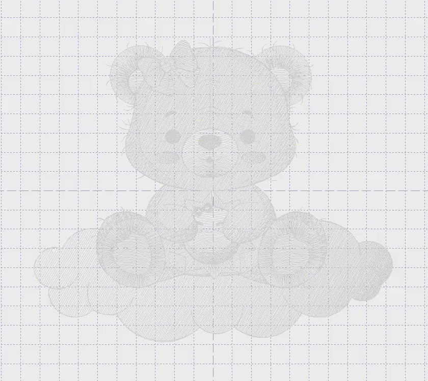 Female Bear embroidery designs - Baby girl Teddy with sun and cloud machine embroidery pattern - Instant digital download pes jef dst hus