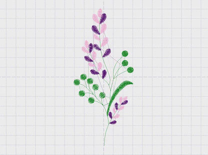 Lavender embroidery designs - Spring flowers embroidery design machine embroidery pattern - Tea towel embroidery file - kitchen cloth apron