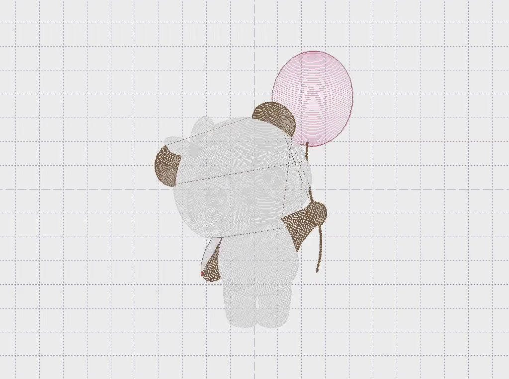 Panda embroidery design - Animal embroidery designs machine embroidery pattern - Baby girl embroidery file - Panda with balloons download