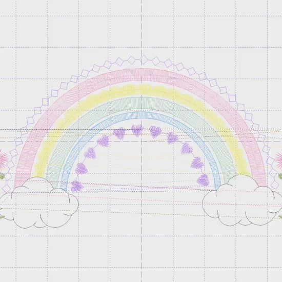 Rainbow embroidery design - Rainbow with clouds embroidery designs machine embroidery pattern - Baby girl embroidery file - digital download