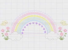 Load and play video in Gallery viewer, Rainbow embroidery design - Rainbow with clouds embroidery designs machine embroidery pattern - Baby girl embroidery file - digital download
