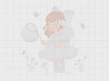 Cargar y reproducir el video en el visor de la galería, Girl embroidery designs - Baby girl with lace embroidery design machine embroidery pattern - Butterfly embroidery file - Girl with long hair
