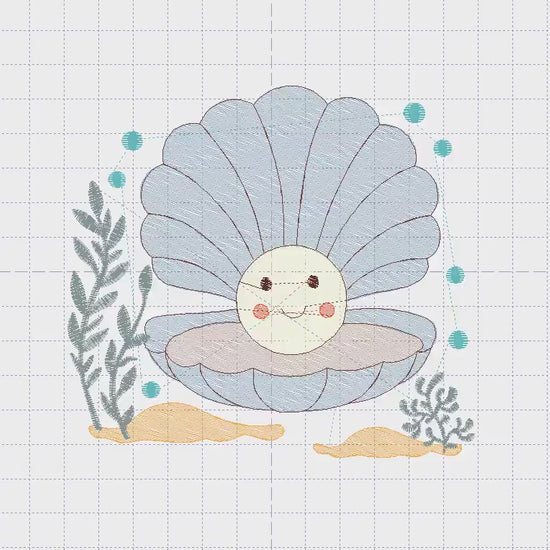 Pearl embroidery designs - Deep sea shells embroidery design machine embroidery pattern - Children embroidery file - embroidery download pes