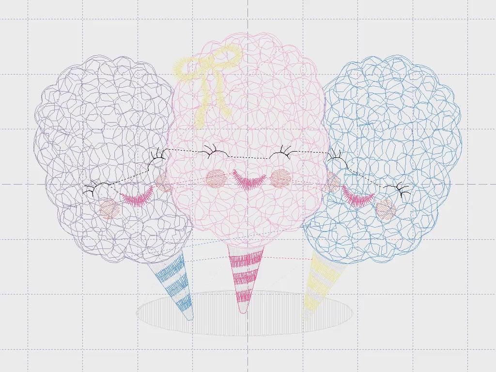Cotton candy embroidery designs - Children Ice cream machine embroidery pattern - Cotton candy cart file - Instant digital download pes jef