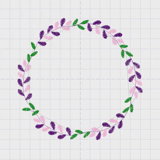 Lavender Monogram Frame embroidery designs - Flower embroidery design machine embroidery pattern - Lavender wreath embroidery file download