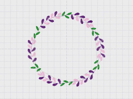 Lavender Monogram Frame embroidery designs - Flower embroidery design machine embroidery pattern - Lavender wreath embroidery file download