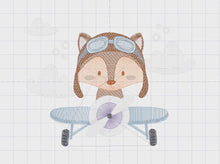 Load and play video in Gallery viewer, Plane embroidery designs - Fox Pilot embroidery design machine embroidery pattern - Fox Pilot aviator - Baby boy embroidery file download
