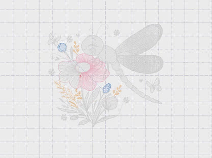 Dragonfly embroidery design - Spring Garden Bug embroidery designs machine embroidery pattern - Kitchen Towel embroidery - instant download