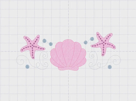 Pearl embroidery designs - Deep sea shells embroidery design machine embroidery pattern - Sea star embroidery file - embroidery download pes