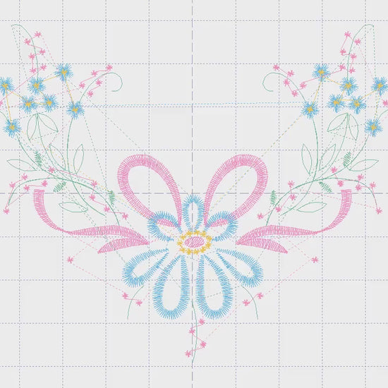 Flowers embroidery designs - Flower with lace machine embroidery pattern - Floral Bouquet file - Instant digital download pes jef dst hus