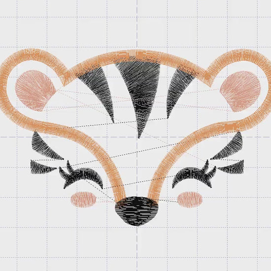 Tiger Face Mask embroidery design - Wild Animal Face applique machine embroidery pattern - Tiger applique design - Instant download pes jef