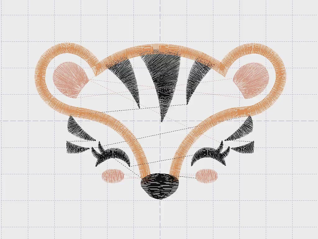 Tiger Face Mask embroidery design - Wild Animal Face applique machine embroidery pattern - Tiger applique design - Instant download pes jef