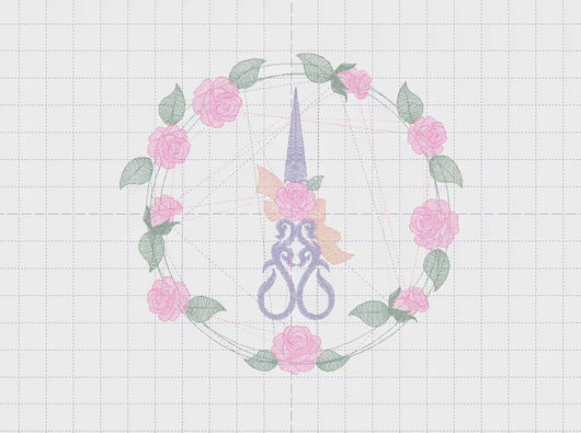 Scissors with flowers and Frame embroidery designs - Scissors embroidery design machine embroidery pattern - Rose wreath embroidery download